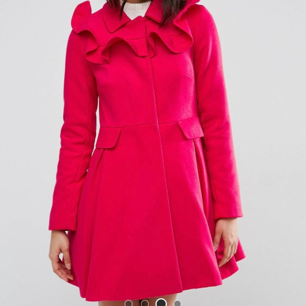 🎀NWOT ASOS ruffle Swing Coat